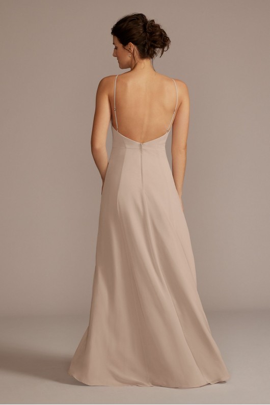 Chiffon High-Neck A-Line Bridesmaid Dress David&#039;s Bridal F20456