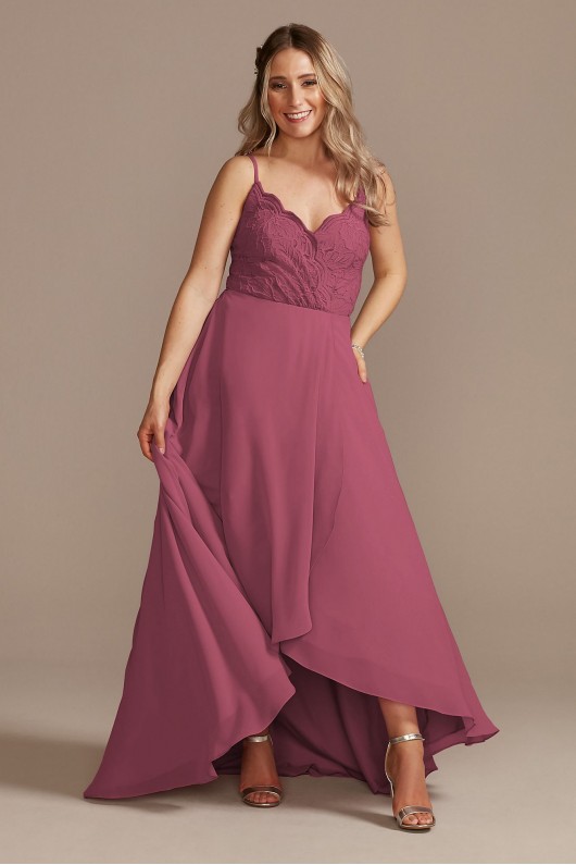 Lace Chiffon High-Low Bridesmaid Dress F20360