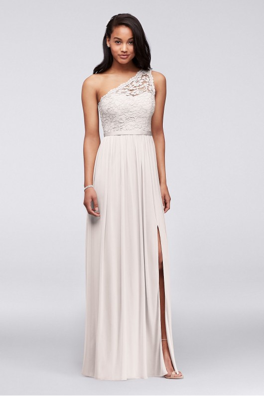 One Shoulder Long Lace Bridesmaid Dress  F17063