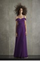 Pleated Bobbin Net Bridesmaid Dress with Tie Swags VW360517