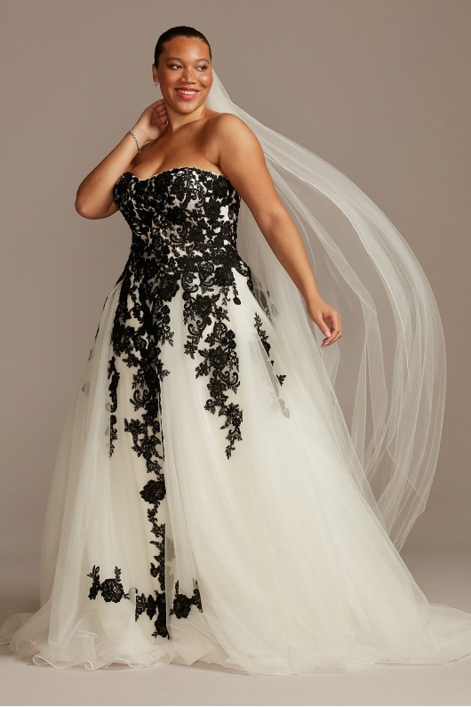 Sheer Lace and Tulle Plus Size Wedding Dress  Collection 9WG3861
