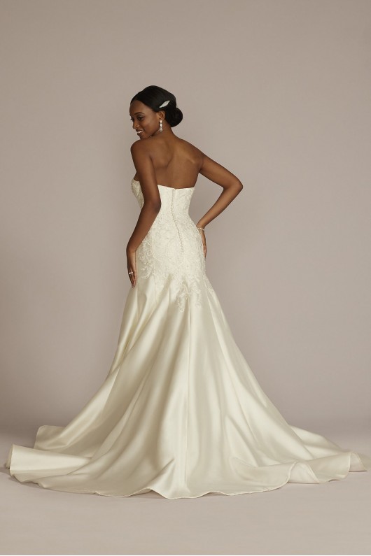 Strapless Drop Waist Lace Tall Wedding Dress Oleg Cassini 4XLCWG934