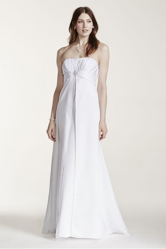 Strapless Satin Gown with Pleated Bodice  Collection OP1223